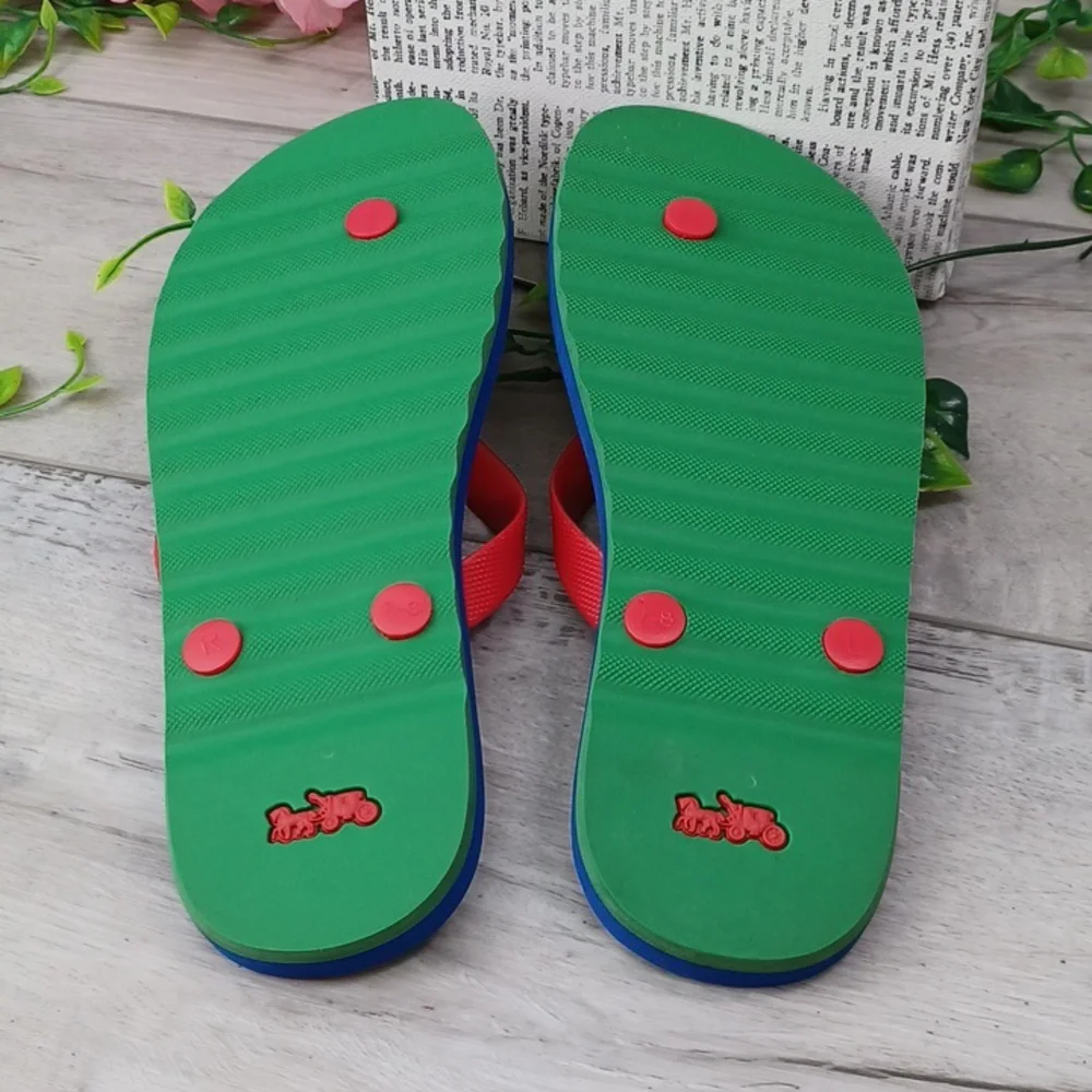 Coach Signature Rainbow Pride Flip Flops NWOT - Picture 5 of 8